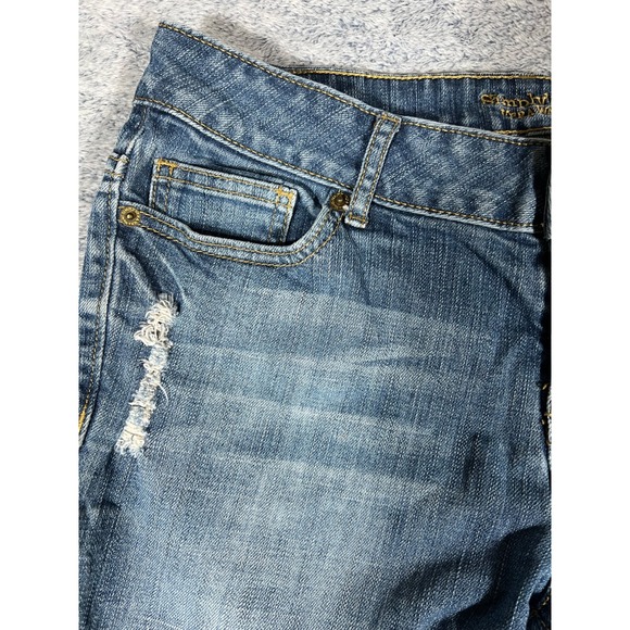 Simply Vera Vera Wang Womens Straight Leg Jeans Medium Wash Distressed Size 6 - Picture 3 of 16